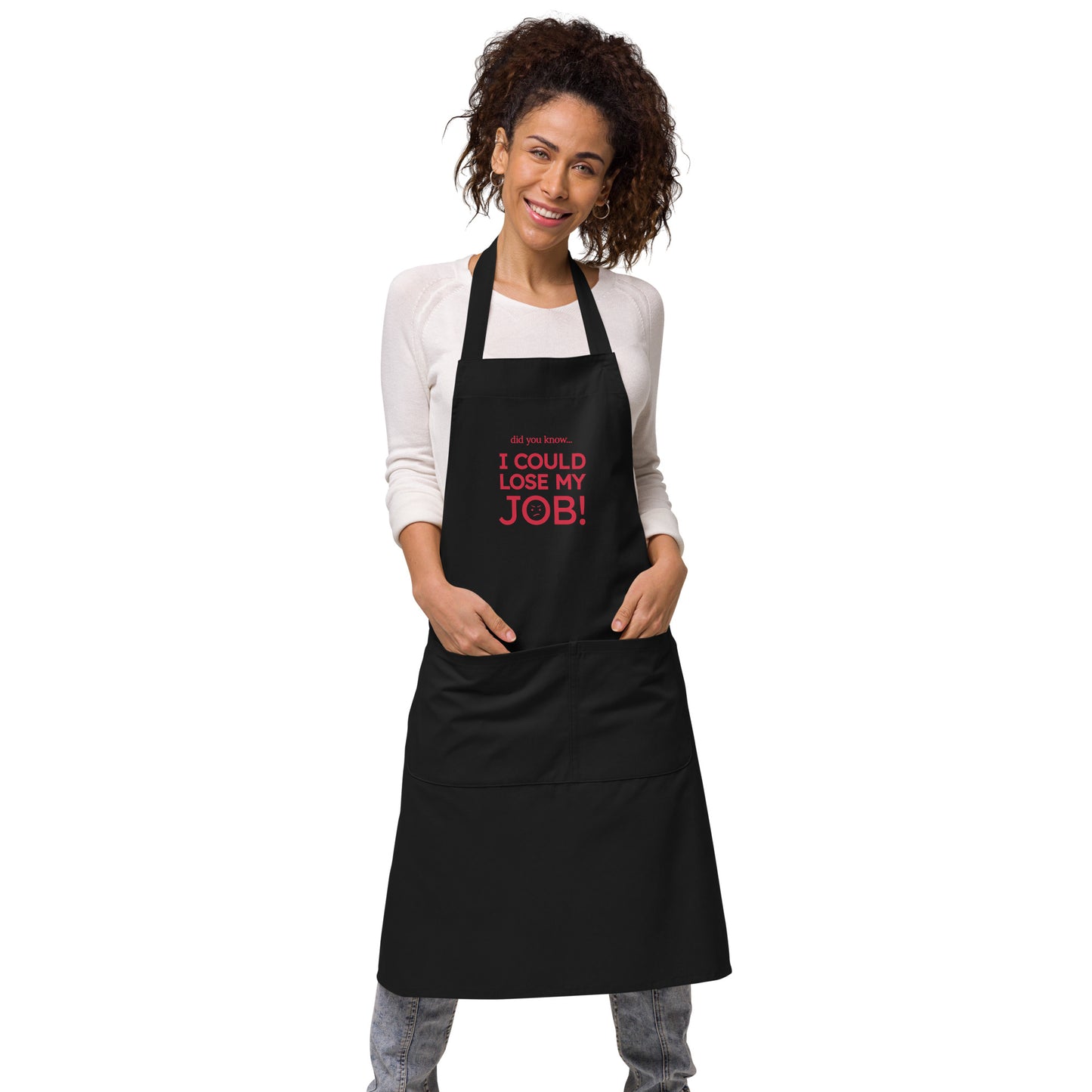 Black organic cotton apron