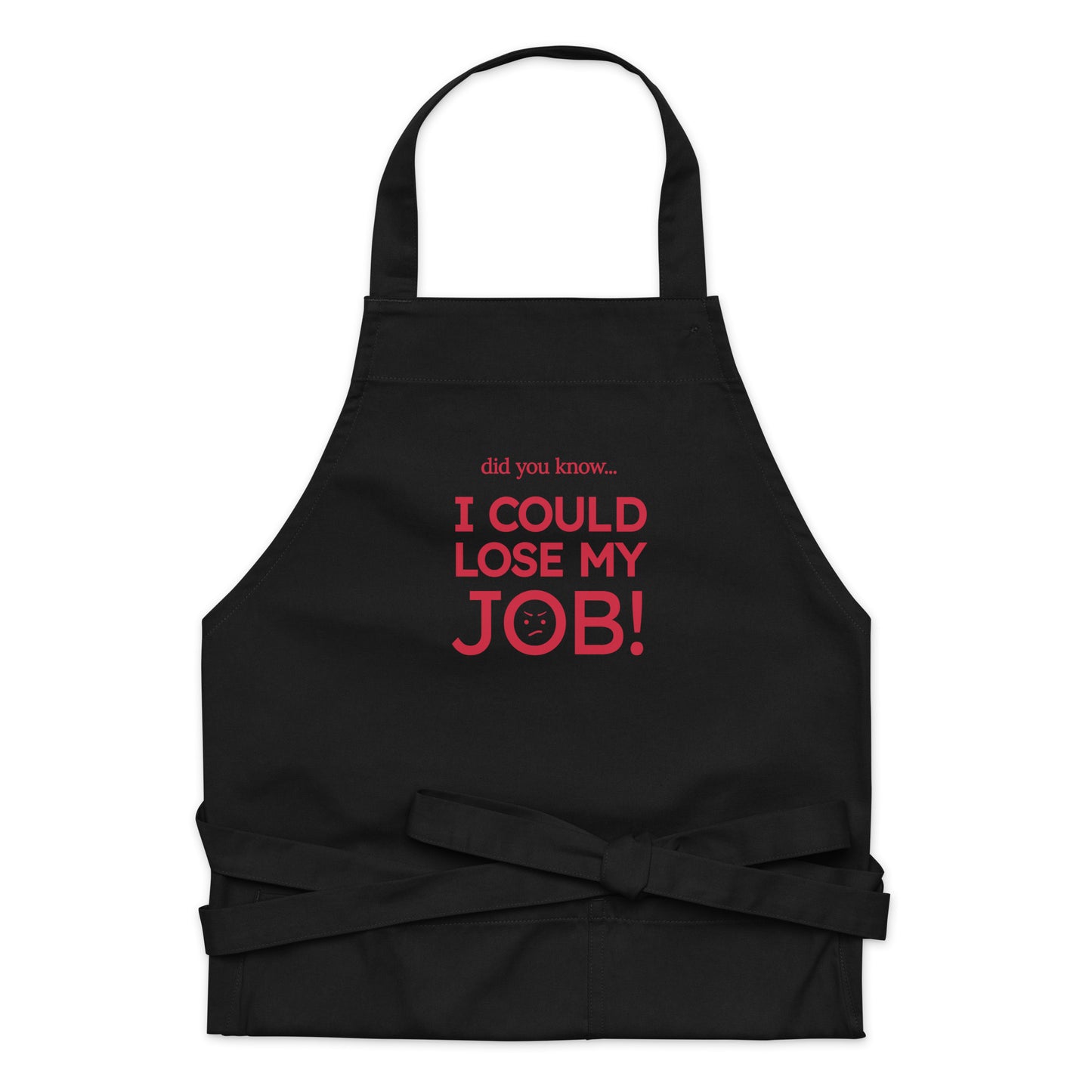 Black organic cotton apron