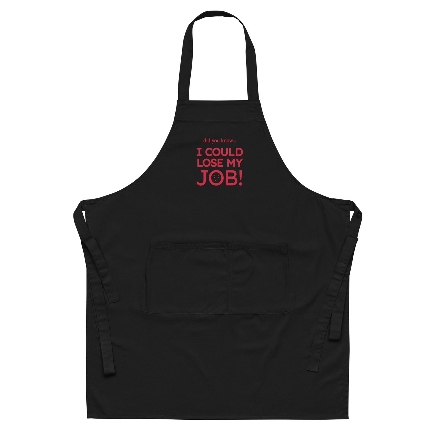 Black organic cotton apron