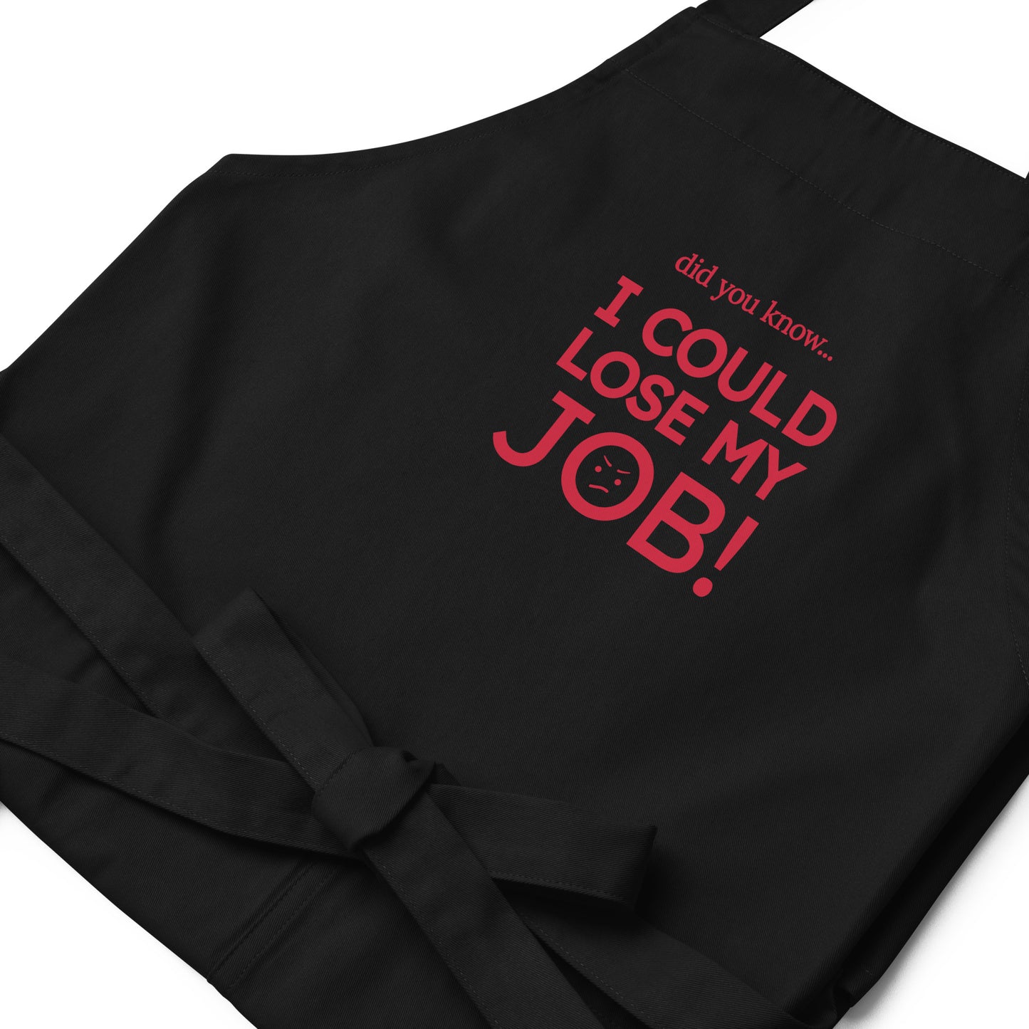 Black organic cotton apron