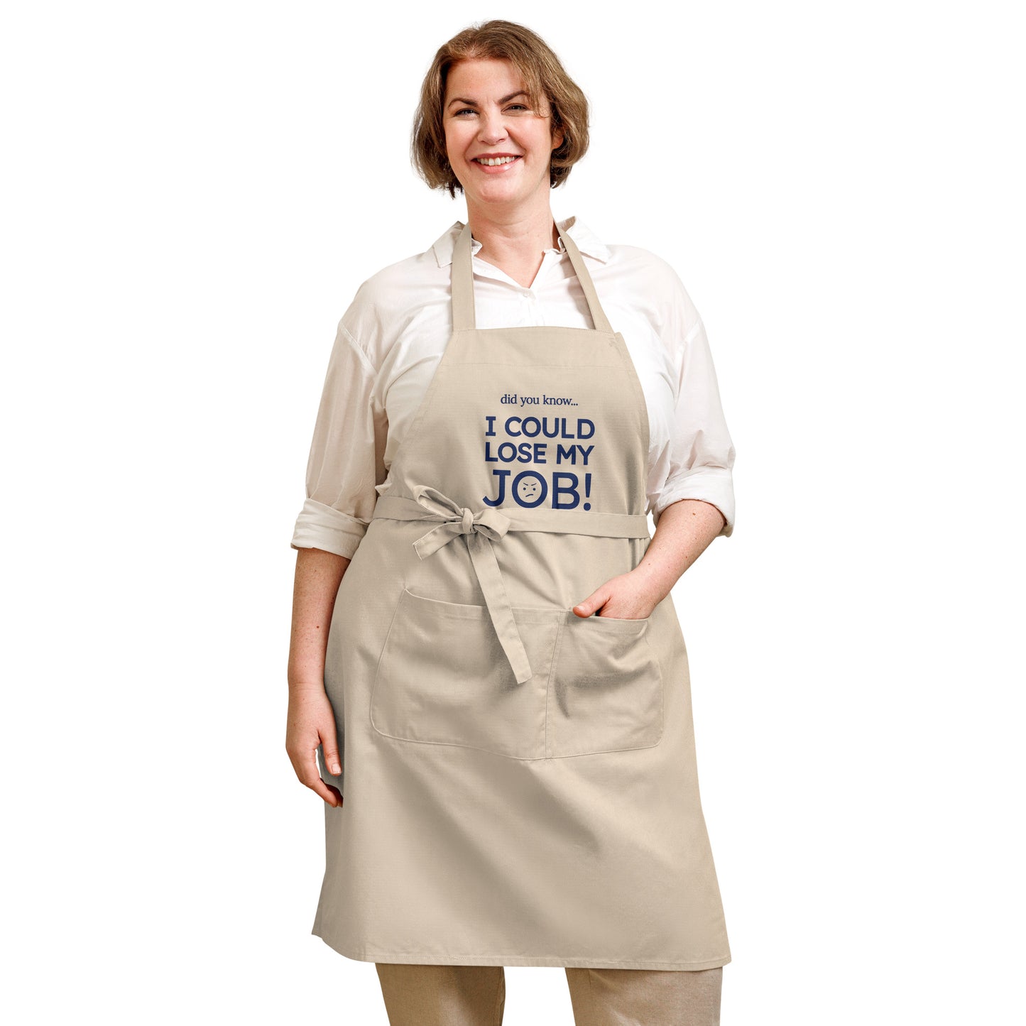 Beige organic cotton apron