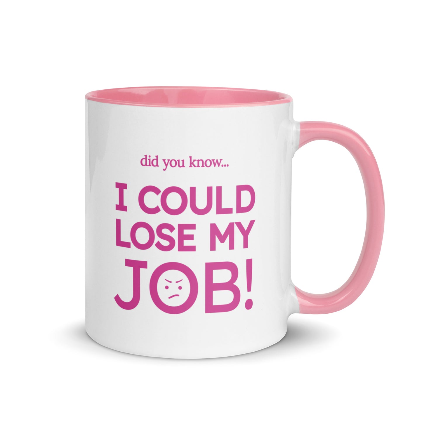 PINK I COULD LOSE MY JOB MUG